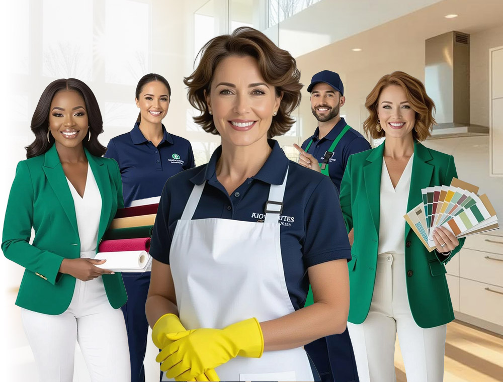 Group of home services women smiling