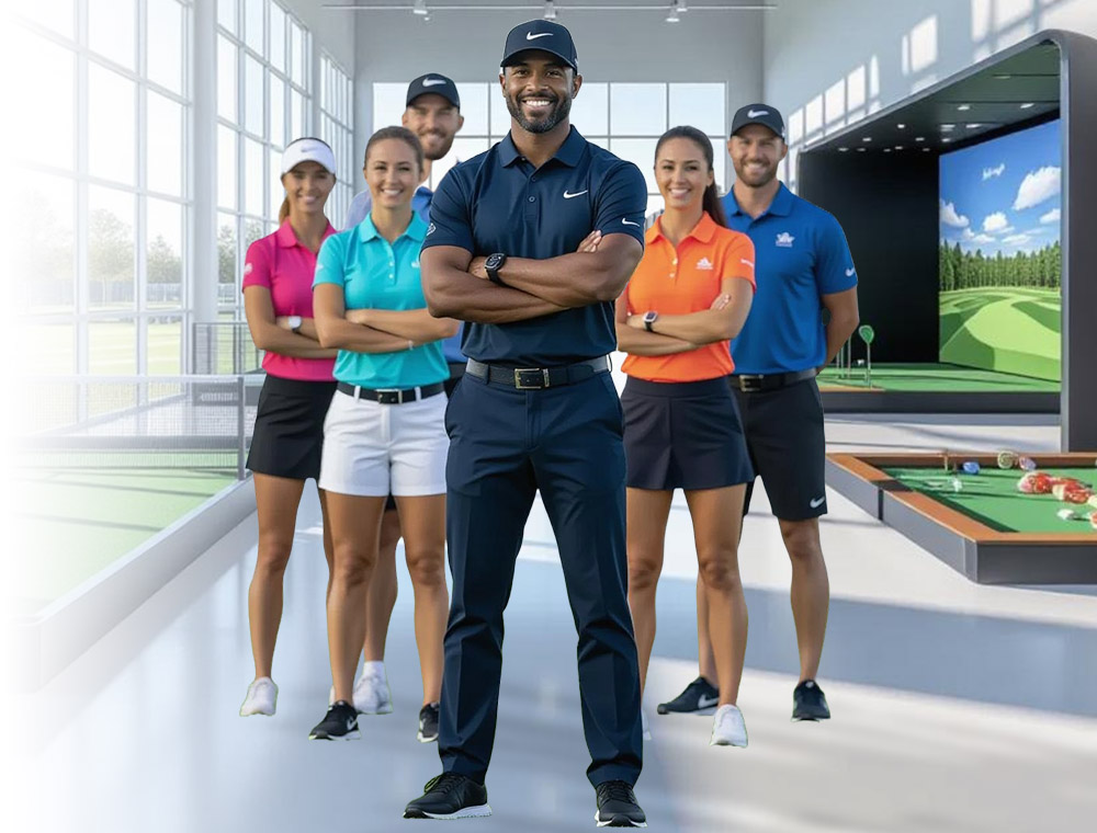 Group of golfers smiling
