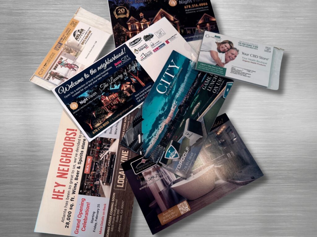 Group of city publication card packs