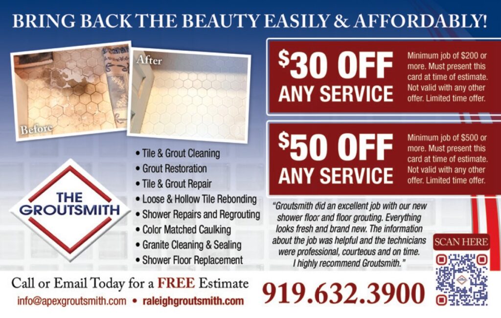 groutsmith of raleigh back of direct mail advertising post card marketing
