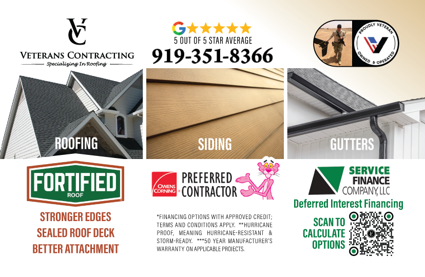 veteran roof repair BACK direct mail post card company relaigh