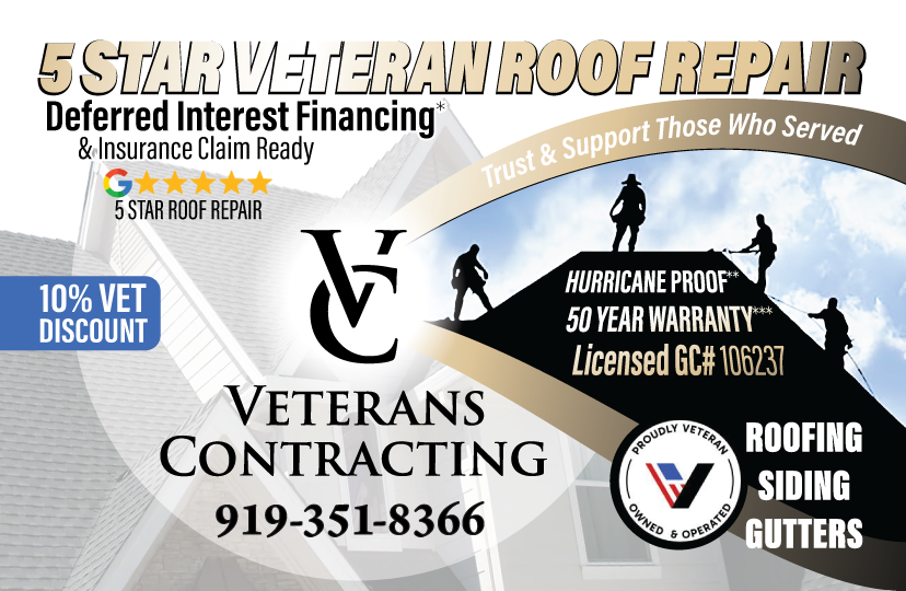 veteran roof repair FRONT direct mail post card company relaigh
