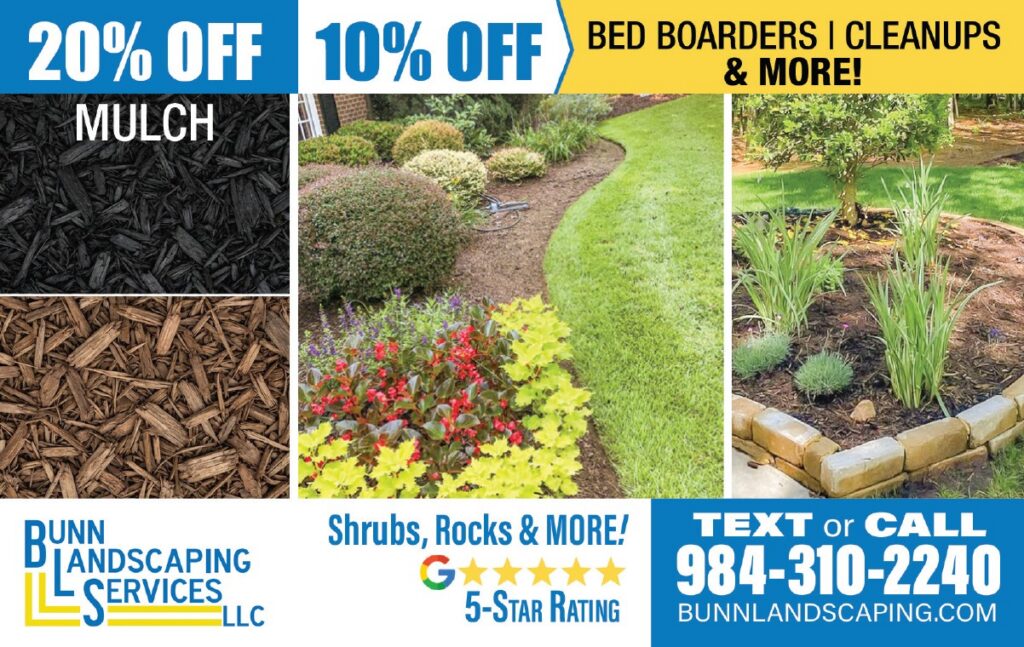 bunn landscaping back of post crad direct mail advertising marketing raleigh