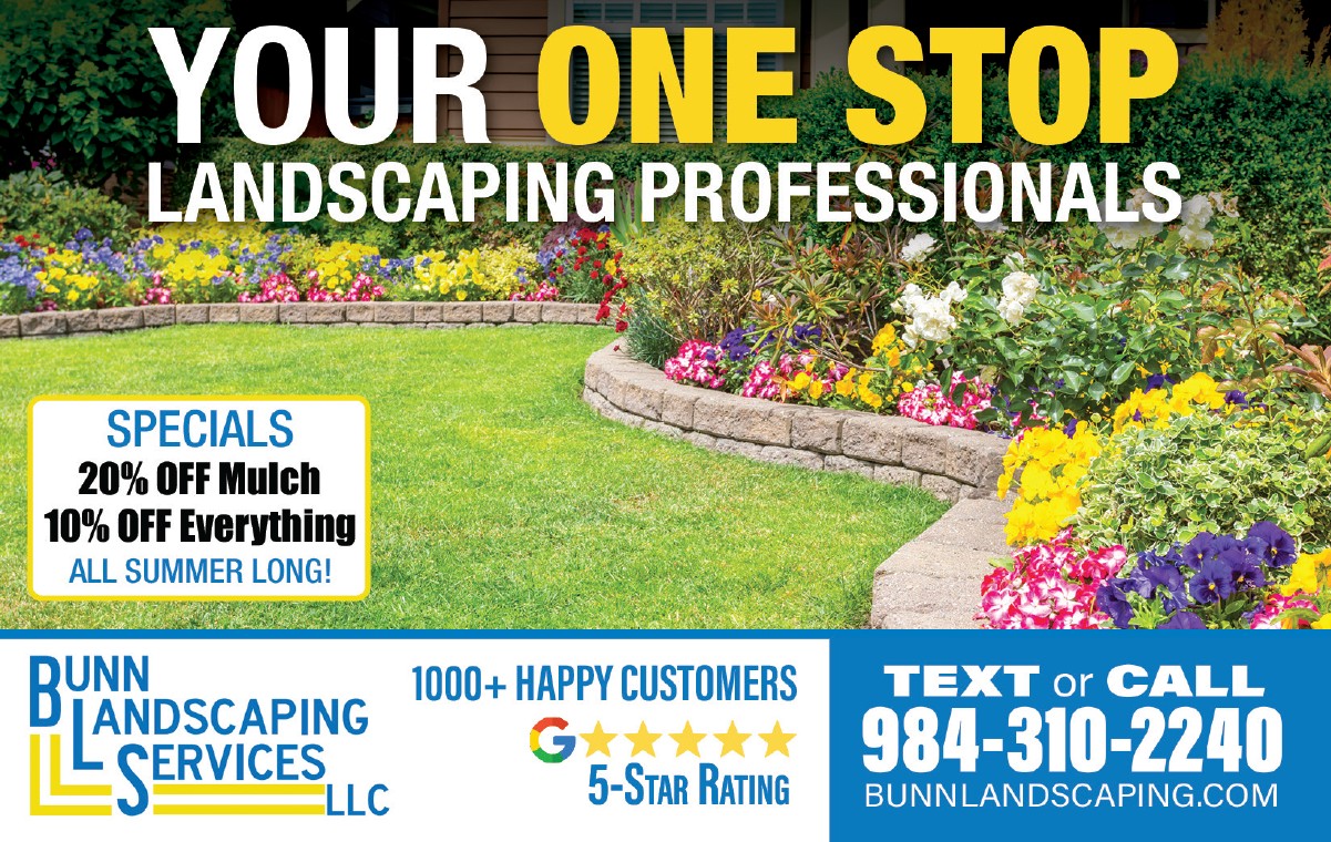 bunn landscaping fornt of post crad direct mail advertising marketing raleigh