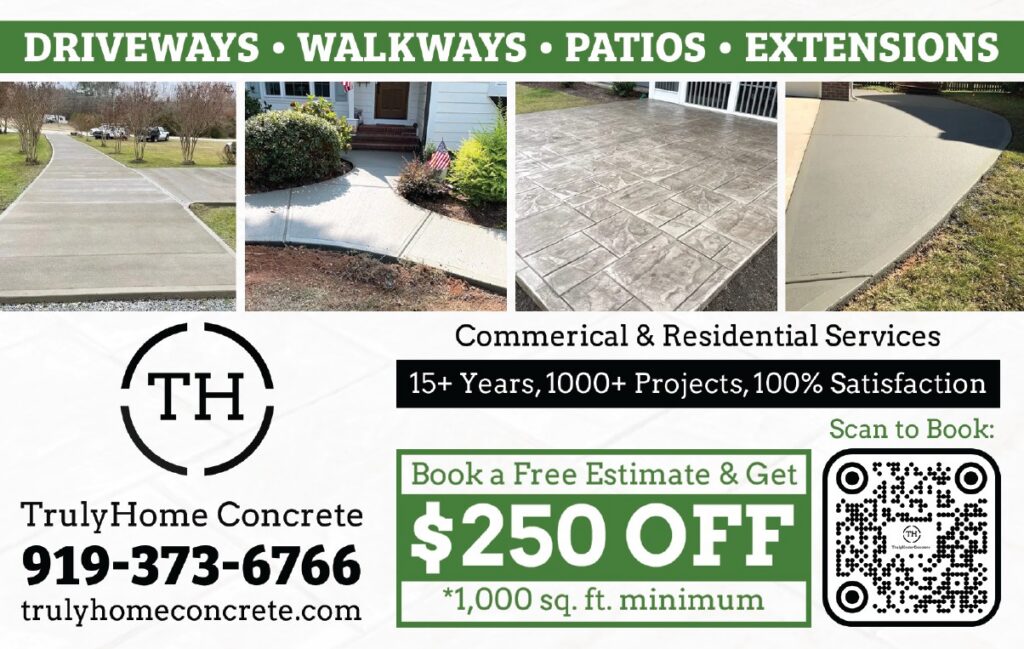 direct mail post card in raleigh for trulyhome concrete back of post card