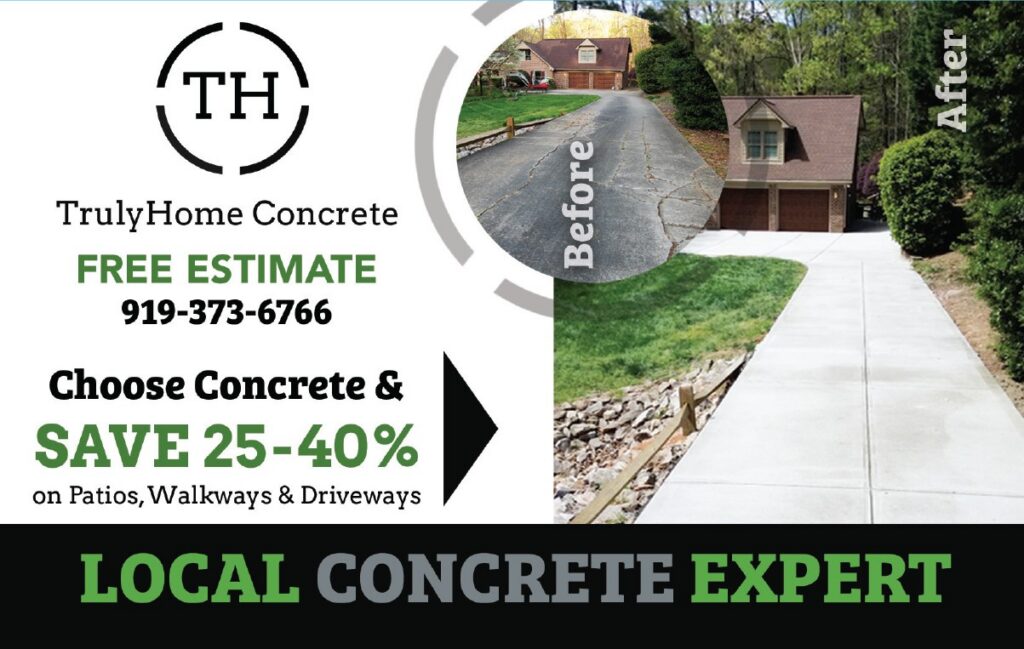 direct mail post card in raleigh for trulyhome concrete front of post card