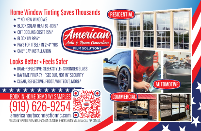 back of advertising post card for american home and auto connection home window tinting