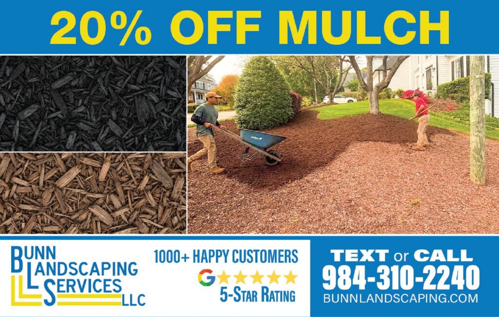 20% OFF Mulch landscaping services direct mail advertising post card