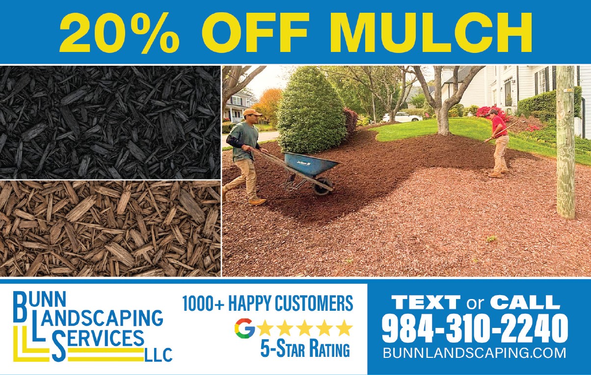20% OFF Mulch landscaping services direct mail advertising post card