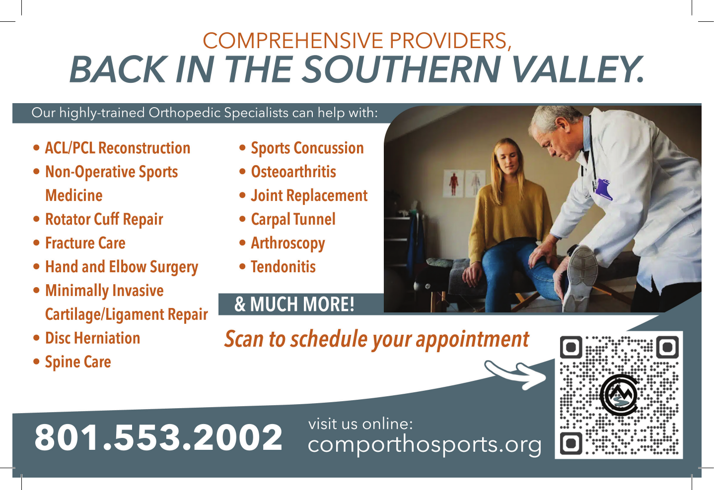 Comprehensive Orthopedics + Sports Medicine postcard front